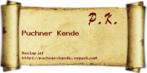 Puchner Kende névjegykártya